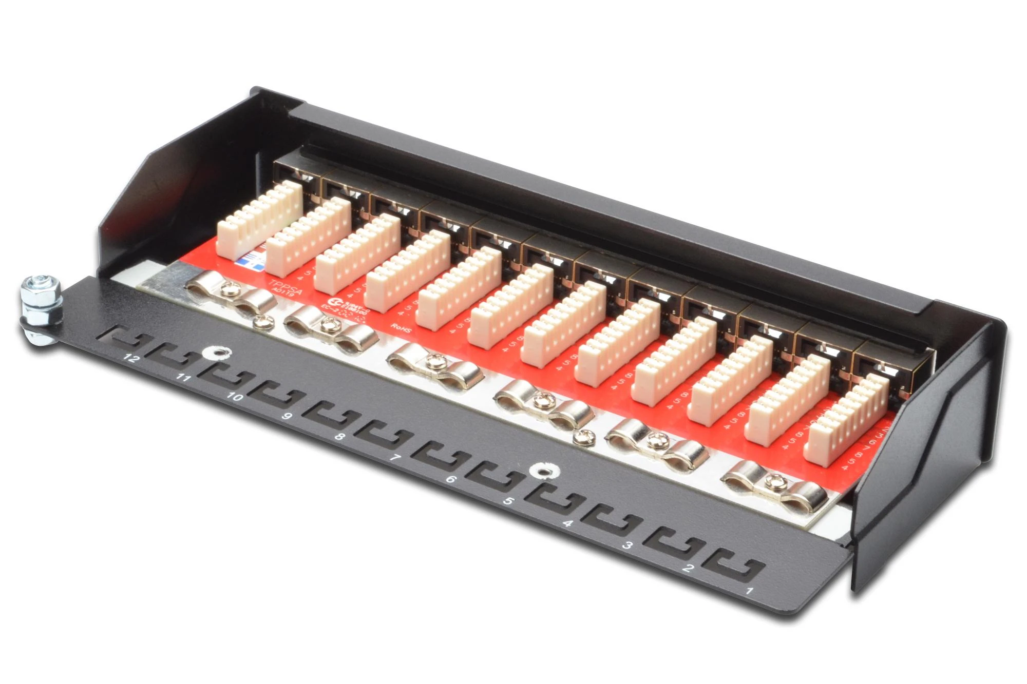 DIGITUS Patchpanel 1HE 12-Port Cat6A geschirmt juodas