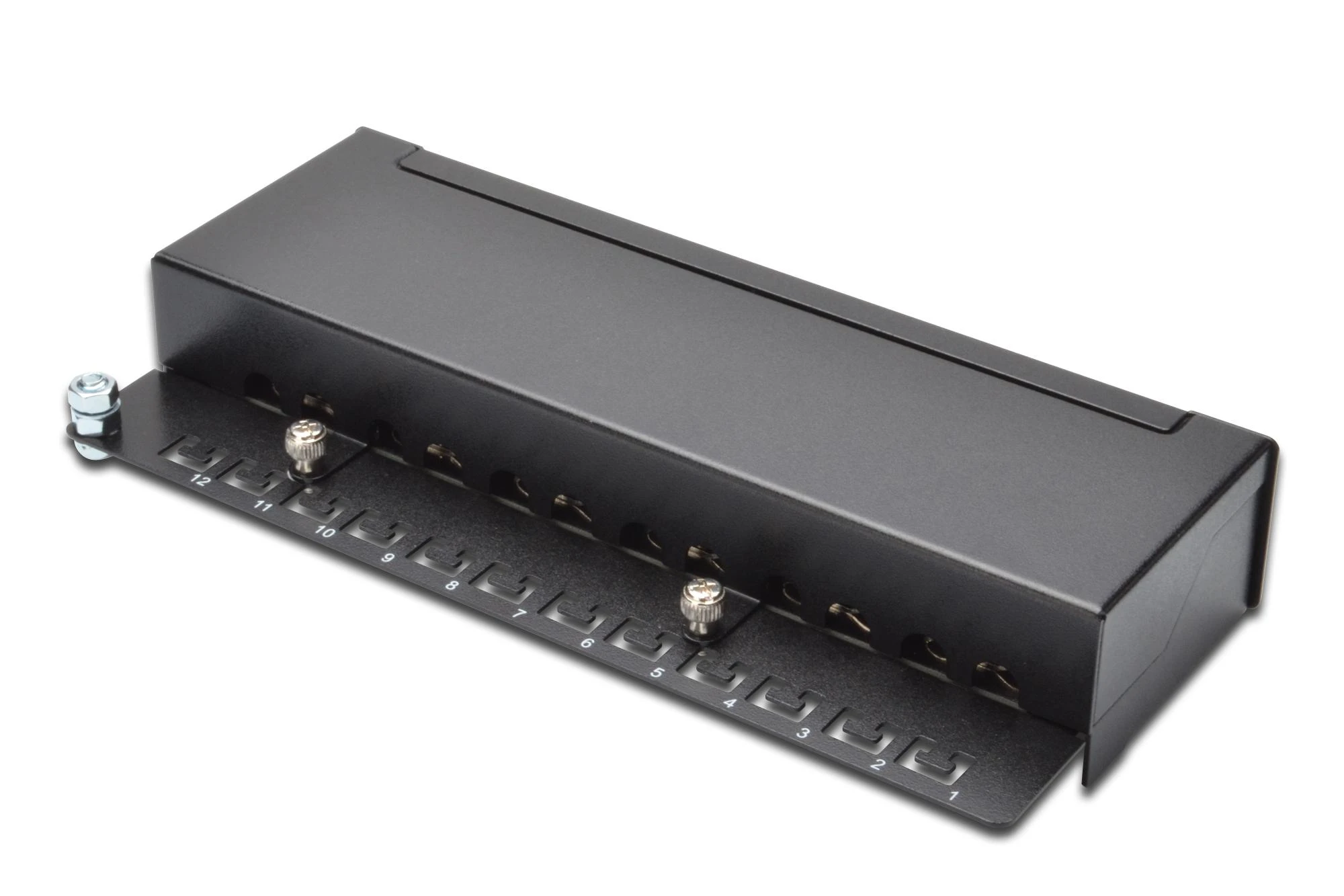 DIGITUS Patchpanel 1HE 12-Port Cat6A geschirmt juodas