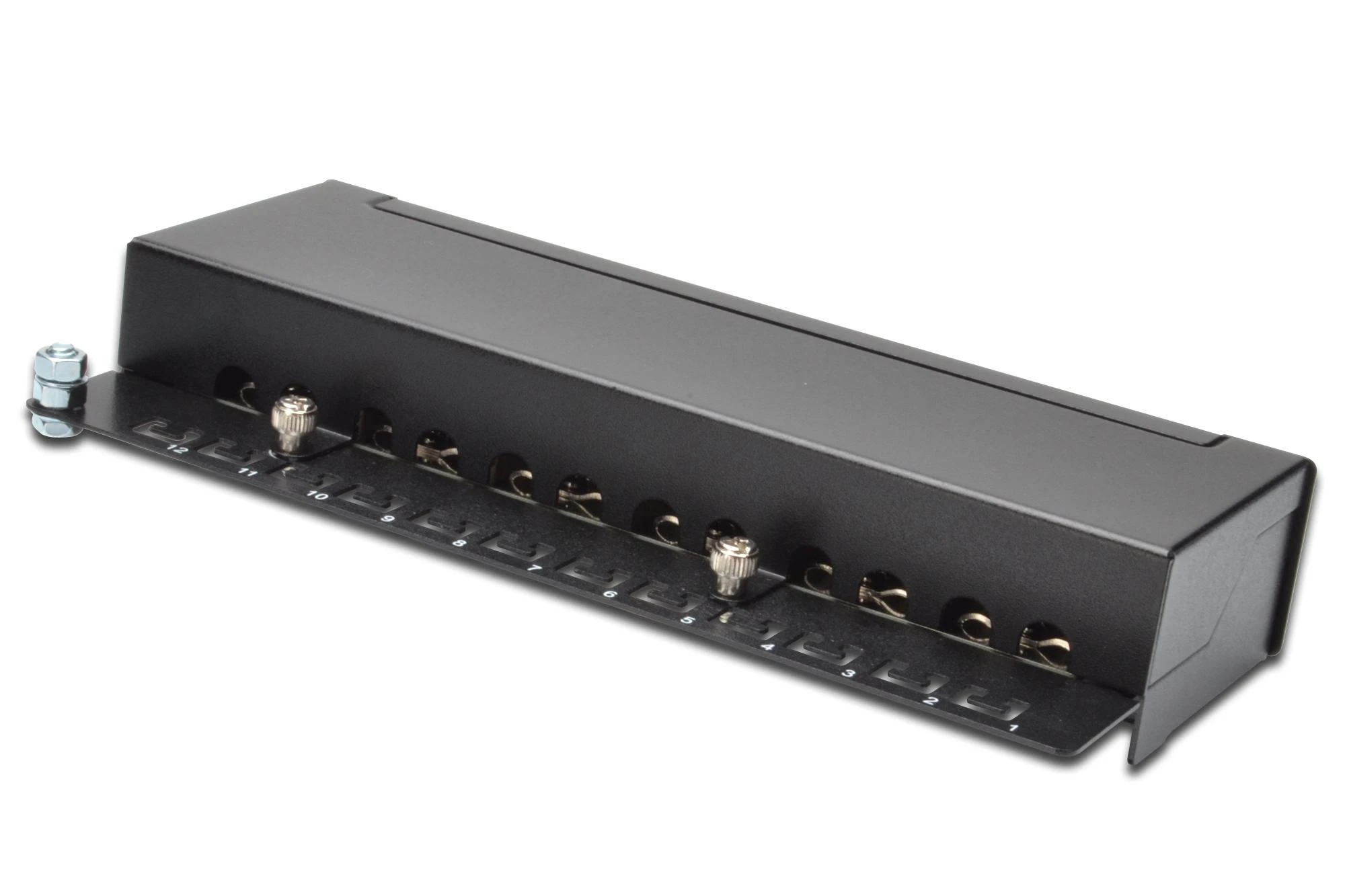 DIGITUS Patchpanel 1HE 12-Port Cat6A geschirmt juodas