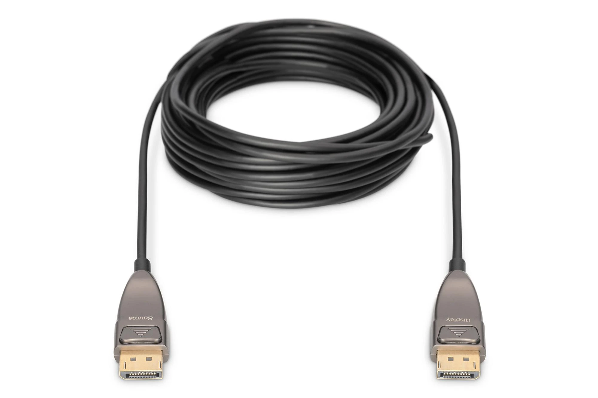 Assmann Electronic ASSMANN DisplayPort AOC Hibridinio pluošto prijungimo kabelis M/M 20m UHD 8K60Hz CE auksinis bl