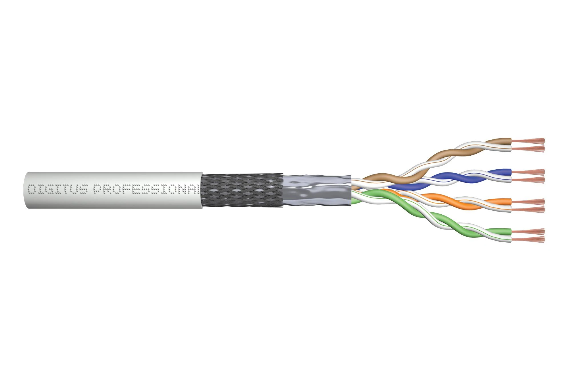 Assmann Electronic DIGITUS CAT 5e SF-UTP patch cable raw ilgis 100m popierinė dėžutė AWG 26/7 PVC simplex spalvotas pilkas