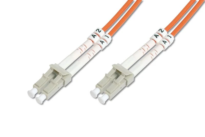 Assmann Electronic DIGITUS LWL patchcable LC/LC 50/125um 3m Multimode Duplex Halogenfrei bis 1Gbit su protokolu oranžinis OM2