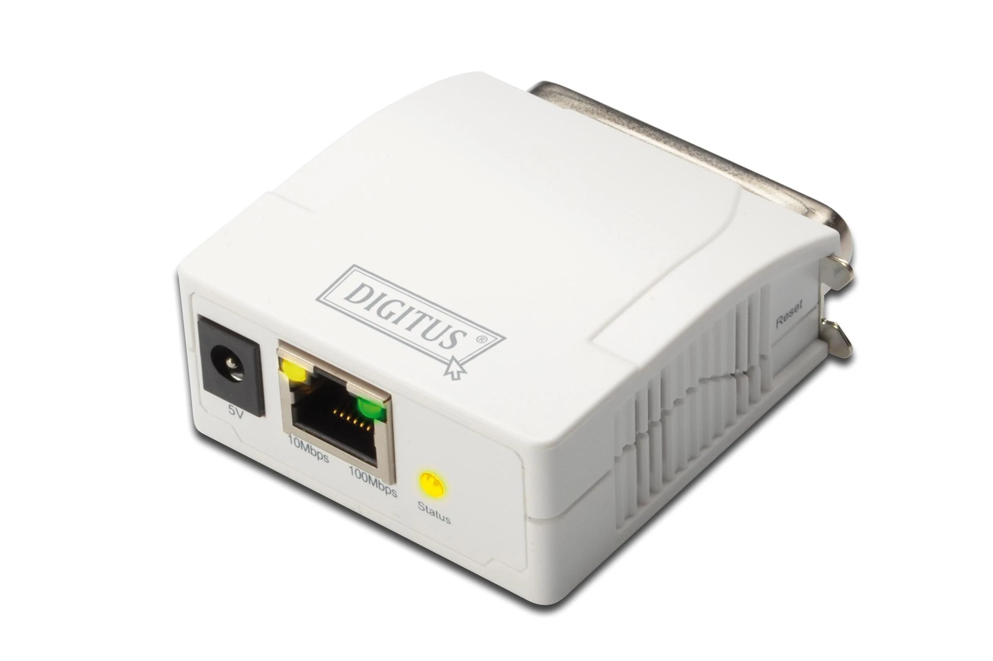 Assmann Electronic DIGITUS greitas eterneto spausdinimo serveris 1xParallel 1xRJ-45 su maitinimo šaltiniu