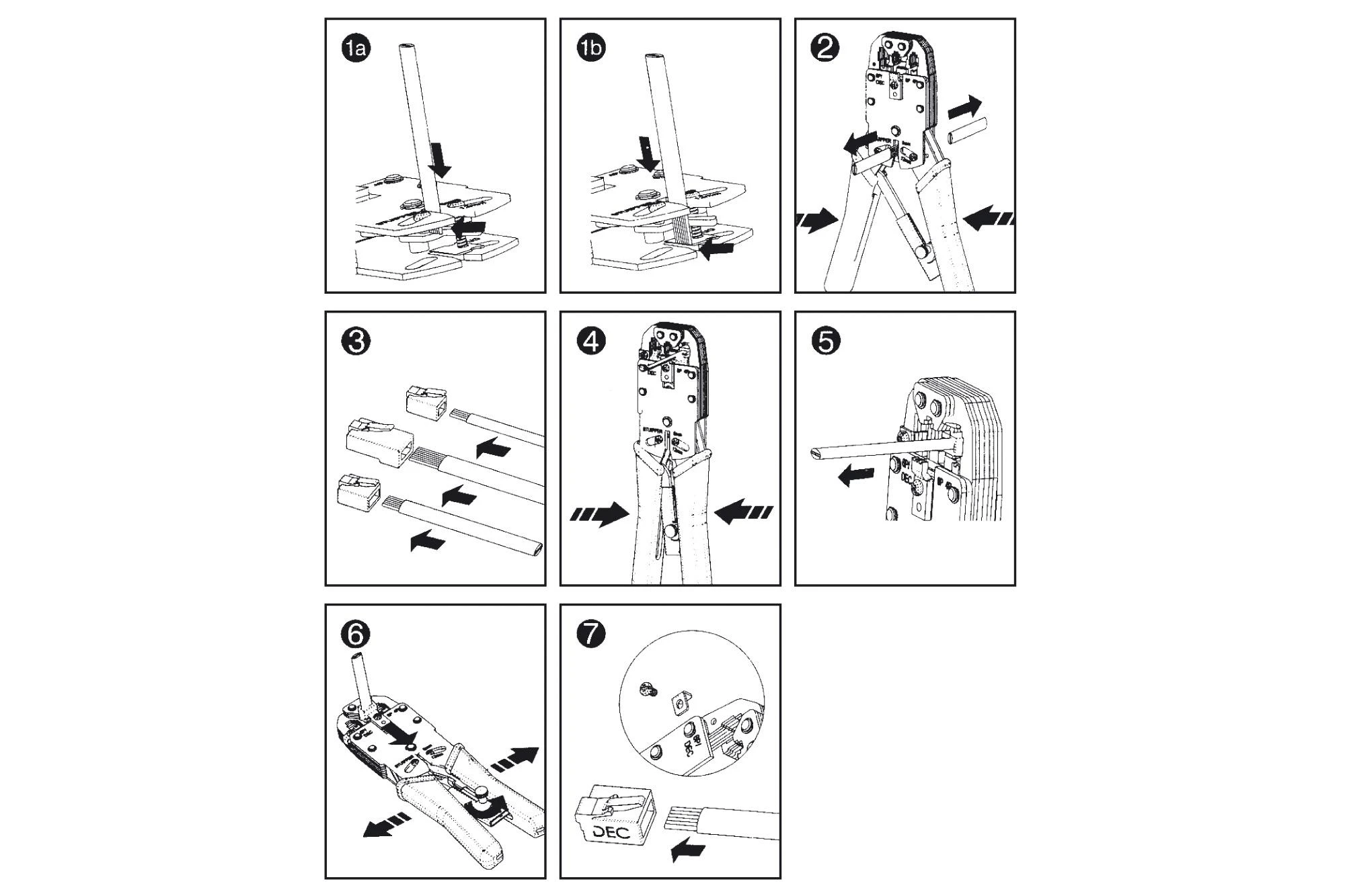 Assmann Electronic DIGITUS Multi Modular Crimping Tool pilnas metalas tinka 4P2C 4P4C 6P4C 6P6C 8P8C įsk. nuėmiklis ir pjaustytuvas