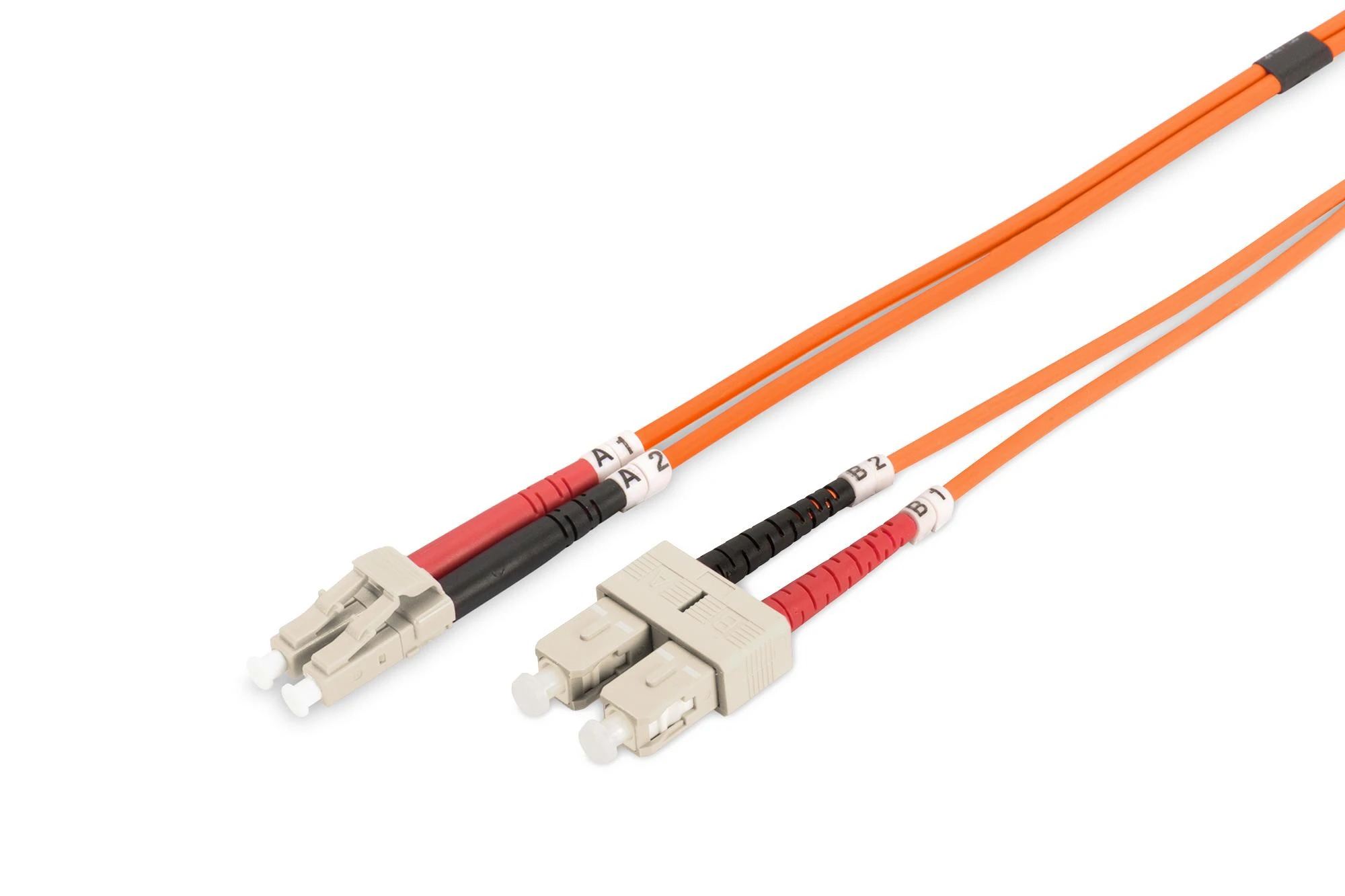 Assmann Electronic DIGITUS LWL patchable LC/SC 50/125um 1m Multimode Duplex Halogenfrei bis 1Gbit su Messprotokoll oranžinis OM2