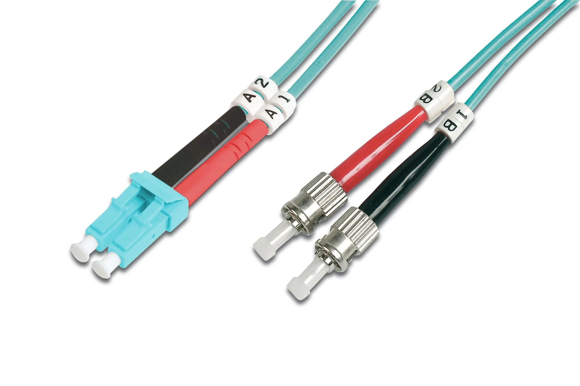 „Digitus DIGITUS“ šviesolaidinis kabelis, 2 x ST – LC dvipusis, OM3, 3,0 m, 2 x ST kištukas – 2 x LC kištukas, daugiamodis, „DupelxCable“ (DK-2531-03 / 3)