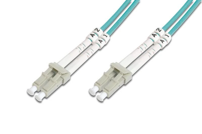 Assmann Electronic DIGITUS šviesolaidinis pataisymo laidas LC į LC Multimode OM4 - 2m dvipusis spalvotas RAL4003 ilgis 2m