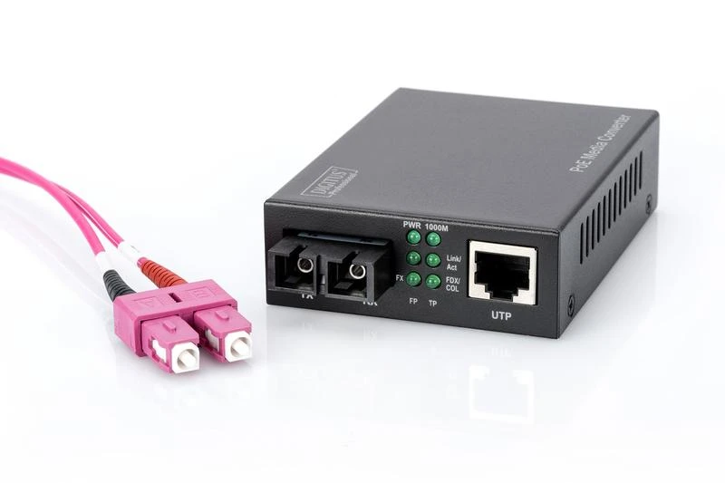 Digitus DN-82160 tinklo medijos keitiklis 1000 Mbit/ai 1310 nm Vienas režimas Juoda