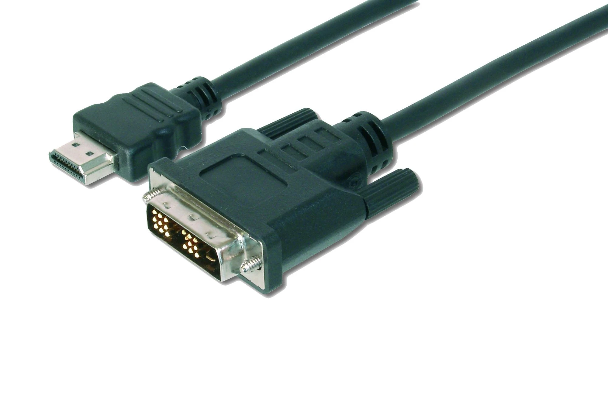 „Digitus“ HDMI adapterio kabelis, A-DVI(18+1) tipo, M/M, 2,0 m, „Full HD“, UL, juodas, DK-330300-020-S