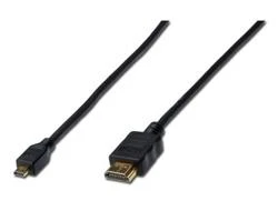 Digitus ASSMANN HDMI 1.4 didelės spartos jungties kabelis 1,0 m, tipas HDMI A/M – Micro HDMI D/M, AK-330115-010-S
