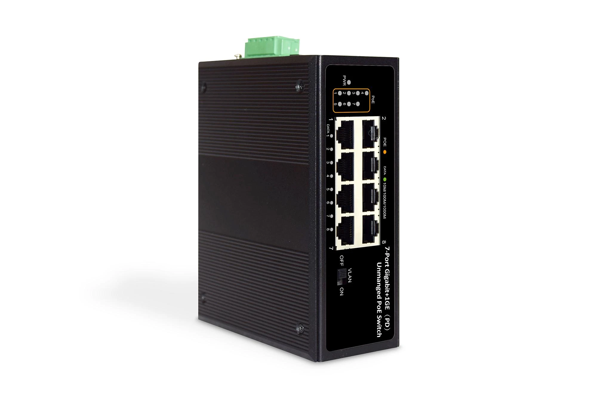 Šakotuvas Digitus INDUSTRIAL 7XGIGABIT POE SWITCH - 1XPD-PORT EXTENDED TEMP IN