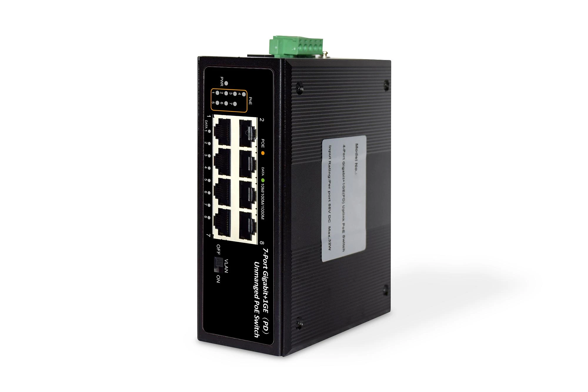 Šakotuvas Digitus INDUSTRIAL 7XGIGABIT POE SWITCH - 1XPD-PORT EXTENDED TEMP IN