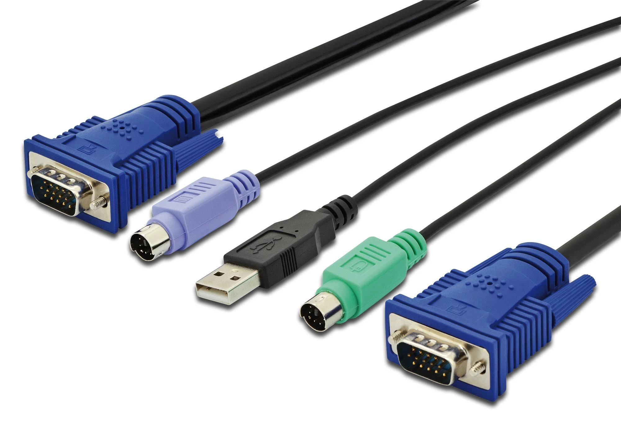 Assmann Electronic DIGITUS KVM laidas PS2 ir USB konsolėms su KVM 1xHD-15/M 1xVGA HD-15/M 2xPS2 1x USB 3m