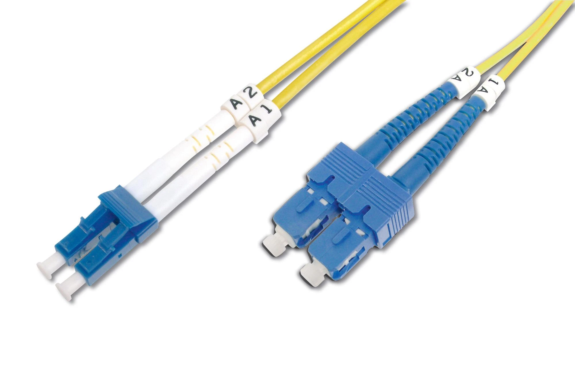 Assmann Electronic DIGITUS LWL patchable LC/SC 09/125um singelmode Duplex be halogenų su protokolu geltona 2m