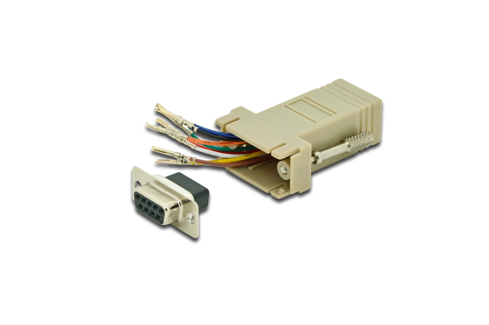 RS 232 adapteris su atvira jungtimi ir spalvotais laidais