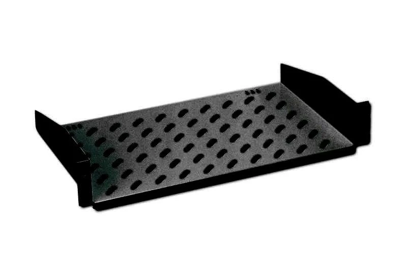 „Digitus“ | 2U fiksuota lentyna stelažams | DN-19 TRAY-2-SW | Puikiai tinka laikyti komponentus, kurie nėra tinkami 483 mm (19 colių) aukščio elementams. Plonas dizainas, užimantis 2 aukščio elementų vietą. Lengva ir greita sumontuoti arba išmontuoti. Matmenys 88 x 482 x 349 mm, svoris 25 kg | Juodas