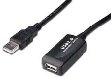 Assmann Electronic DIGITUS USB 2.0 kartotuvo kabelis, 15m USB A vyriškas / A moteriškas