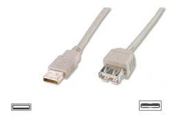 Digitus ASSMANN USB 2.0 extension cable 1.8m, A M/AF, rusvai gelsvas, AK-300202-018-E
