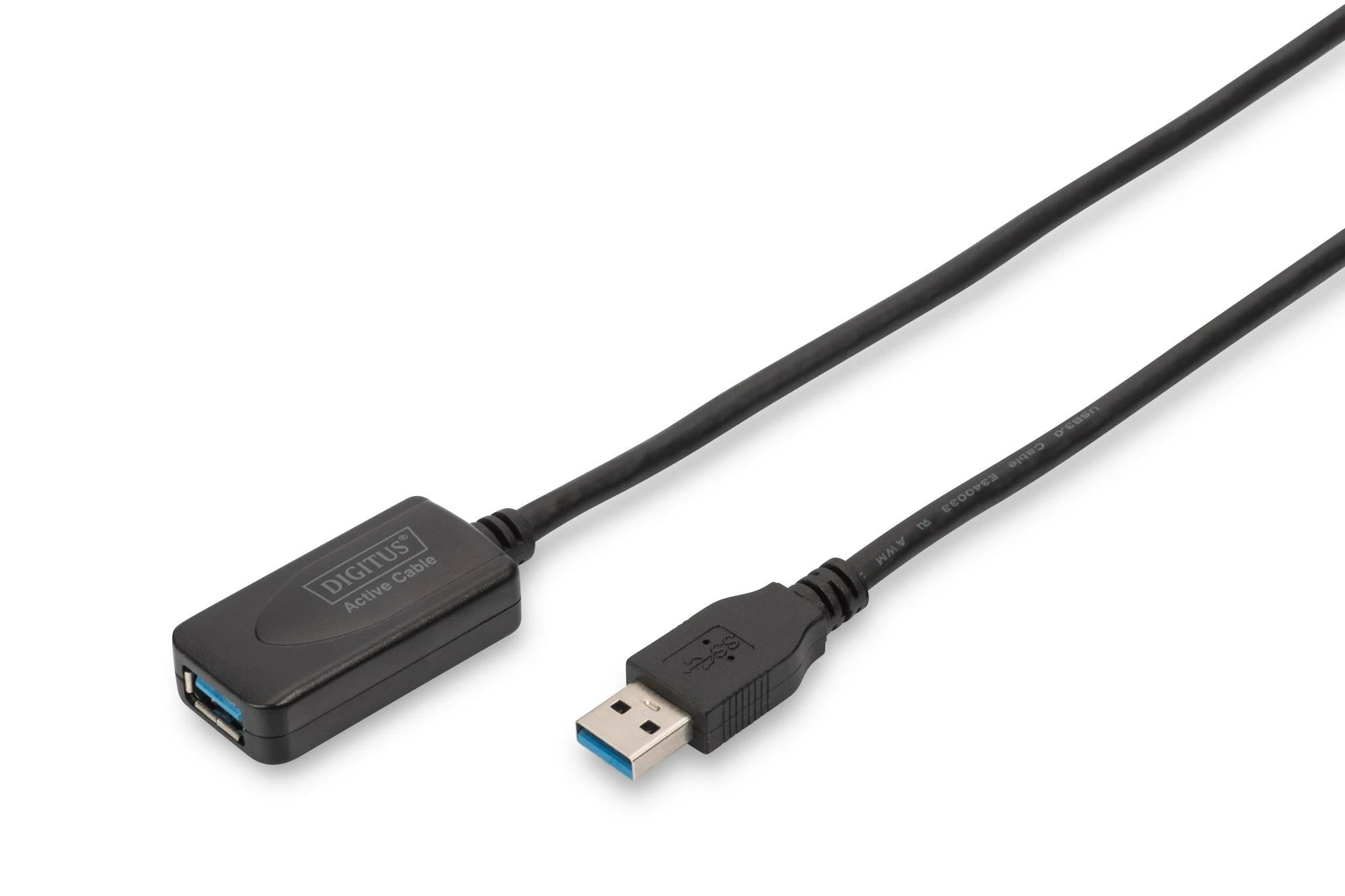 Assmann Electronic Cable DIGITUS DA-73104 (USB M - USB F, 5m, juodos spalvos)