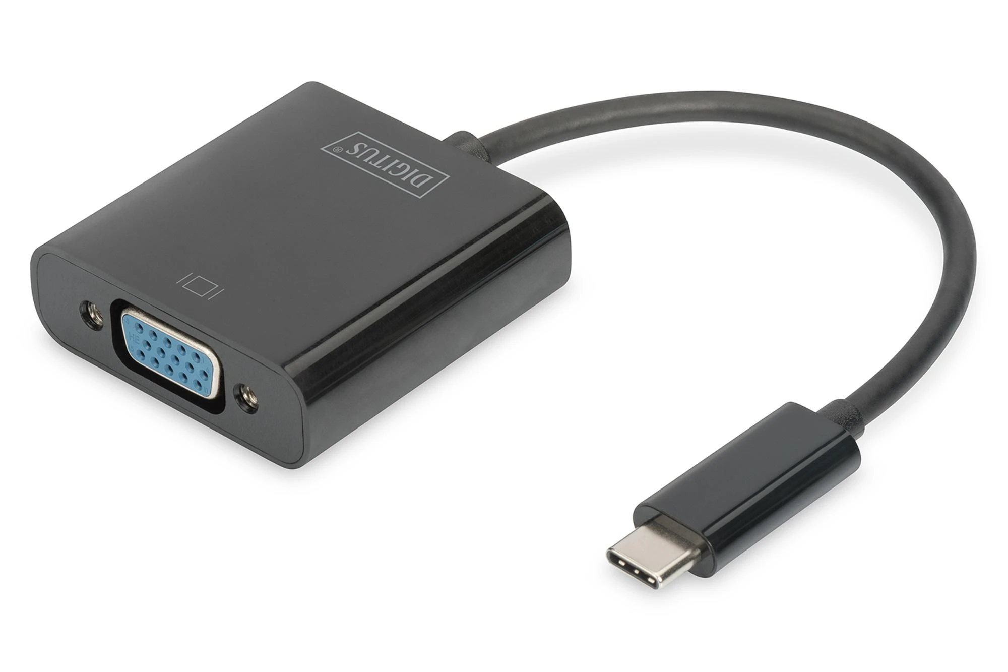Assmann Electronic DIGITUS USB Type-C to VGA Adapteris Full HD 1080p kabelio ilgis: 19.5cm juodas