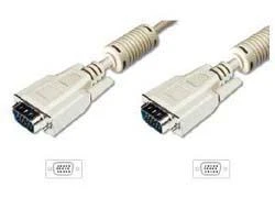DIGITUS VGA Monitorius connection cable, HD15, M/M, 5.0m, 3Coax/7C, 2xferrite beige, DK-310103-050-E