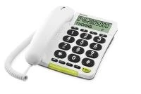 Doro PhoneEasy 312cs telefonas su dideliu mygtuku, baltas
