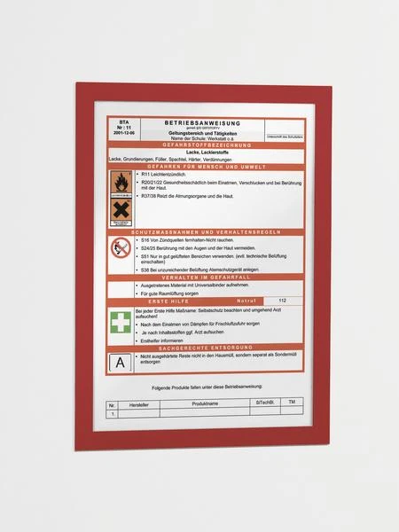 Nuotraukų rėmelis Durable Patvarus Lipnus informacinis rėmelis A4 raudonas 2vnt.. (4872-03)