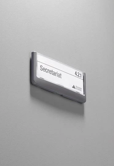 Laikiklis Staples Kabės DURABLE CLICK SIGN informacinis ženklas 149x52,5 mm, grafitas