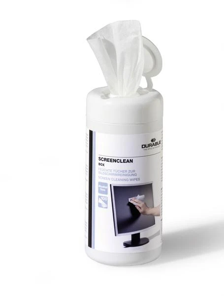 Valiklis Servetėlės kompiuterio ekranui valyti DURABLE Screenclean, 100 vnt., šlapios