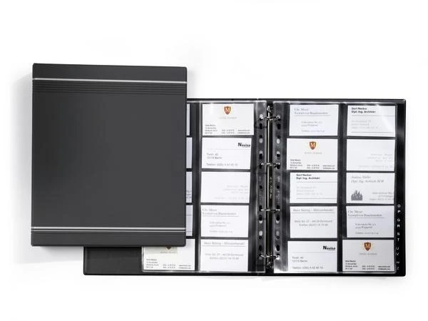 Vizitinių kortelių albumas Durable Visufix, tamsiai pilkas