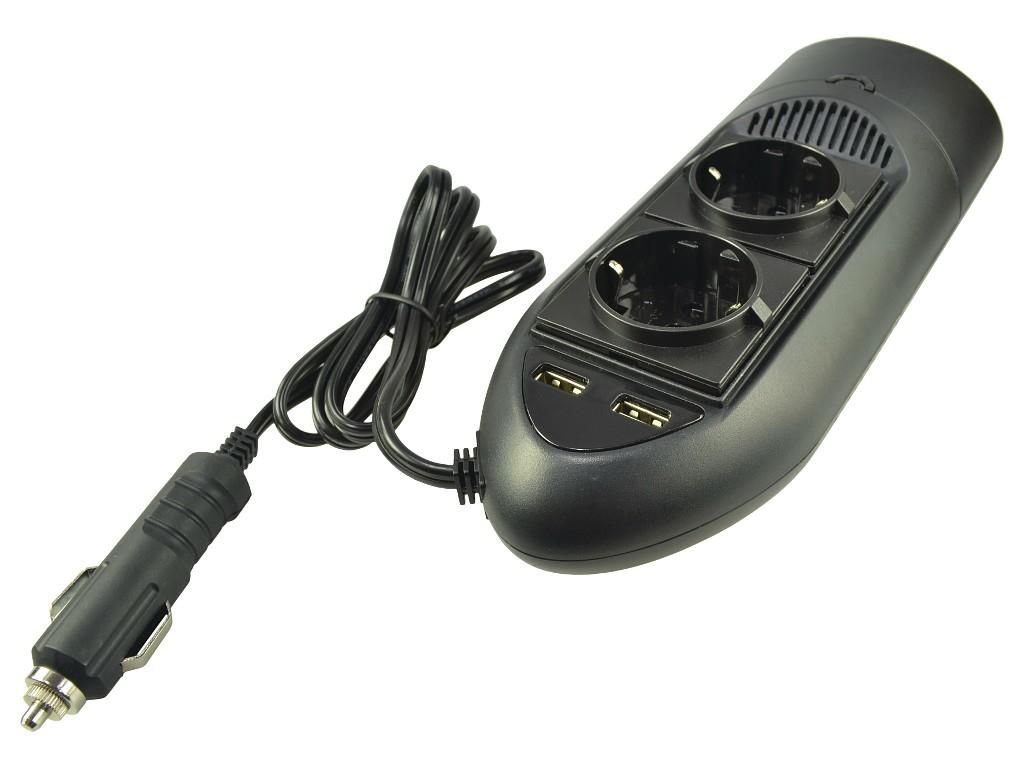 Galia – Duracell DRINV15-EU 175W Twin EU Socket Inverteris 240V AC, 2 USB prievadai