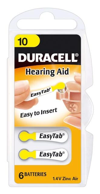 Duracell A10 cinko oro baterijos klausos aparatams 6 vnt.