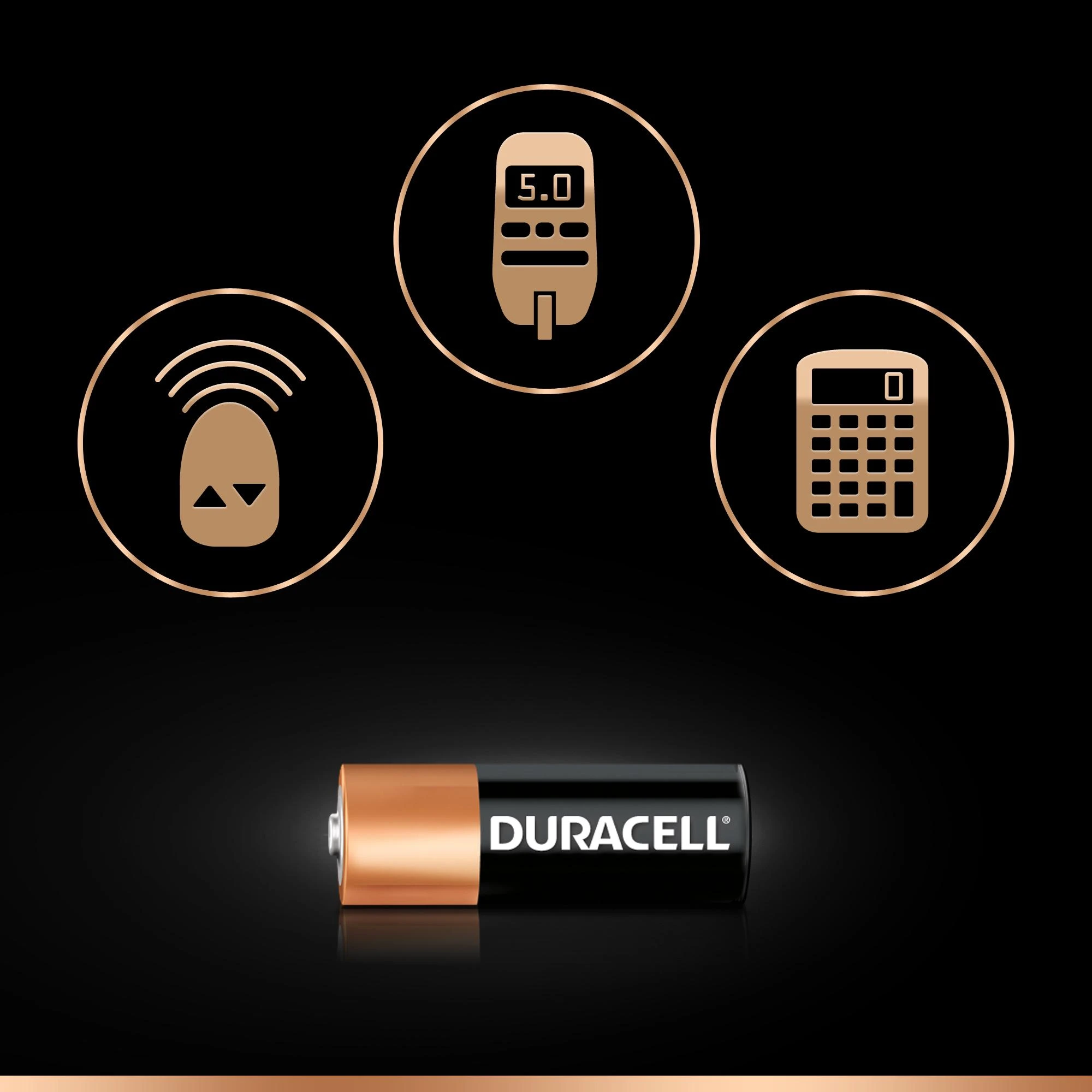 Duracell A23 baterija su pritaikymo piktogramomis