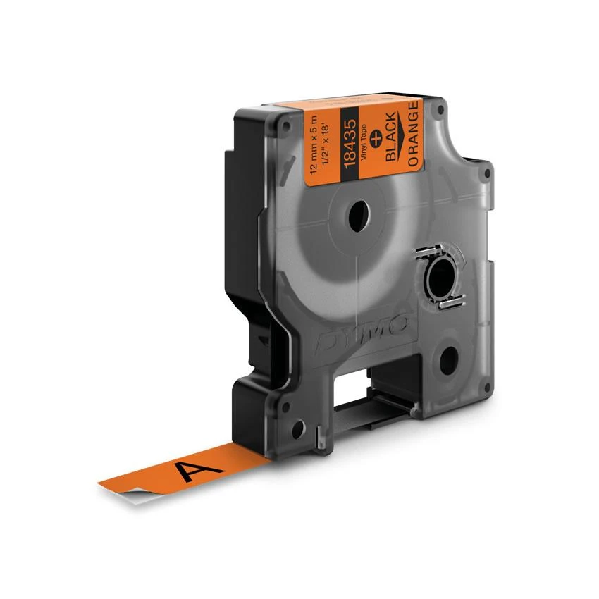 Juostelė DYMO D1,12 mm x 5,5m, juoda/oranžinė
