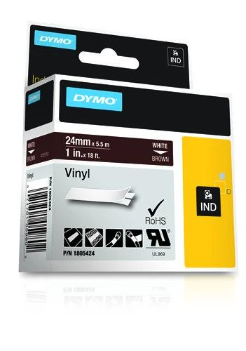 DYMO Rhino Vinilinė Juostelė 19mm x 5.5m / baltas ant raudonos (1805422)