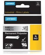 DYMO Rhino Professional, poliesterio juosta, 6 mm, juodas tekstas ant metalinės juostos, 5,5 m 1805441