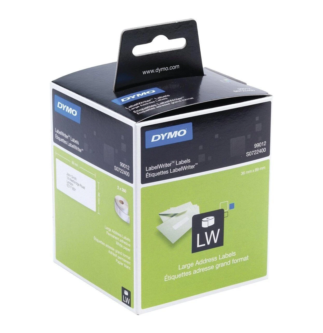 Etiketės DYMO LabelWriter 36x89 mm, 2x260 vnt. / S0722400 99012