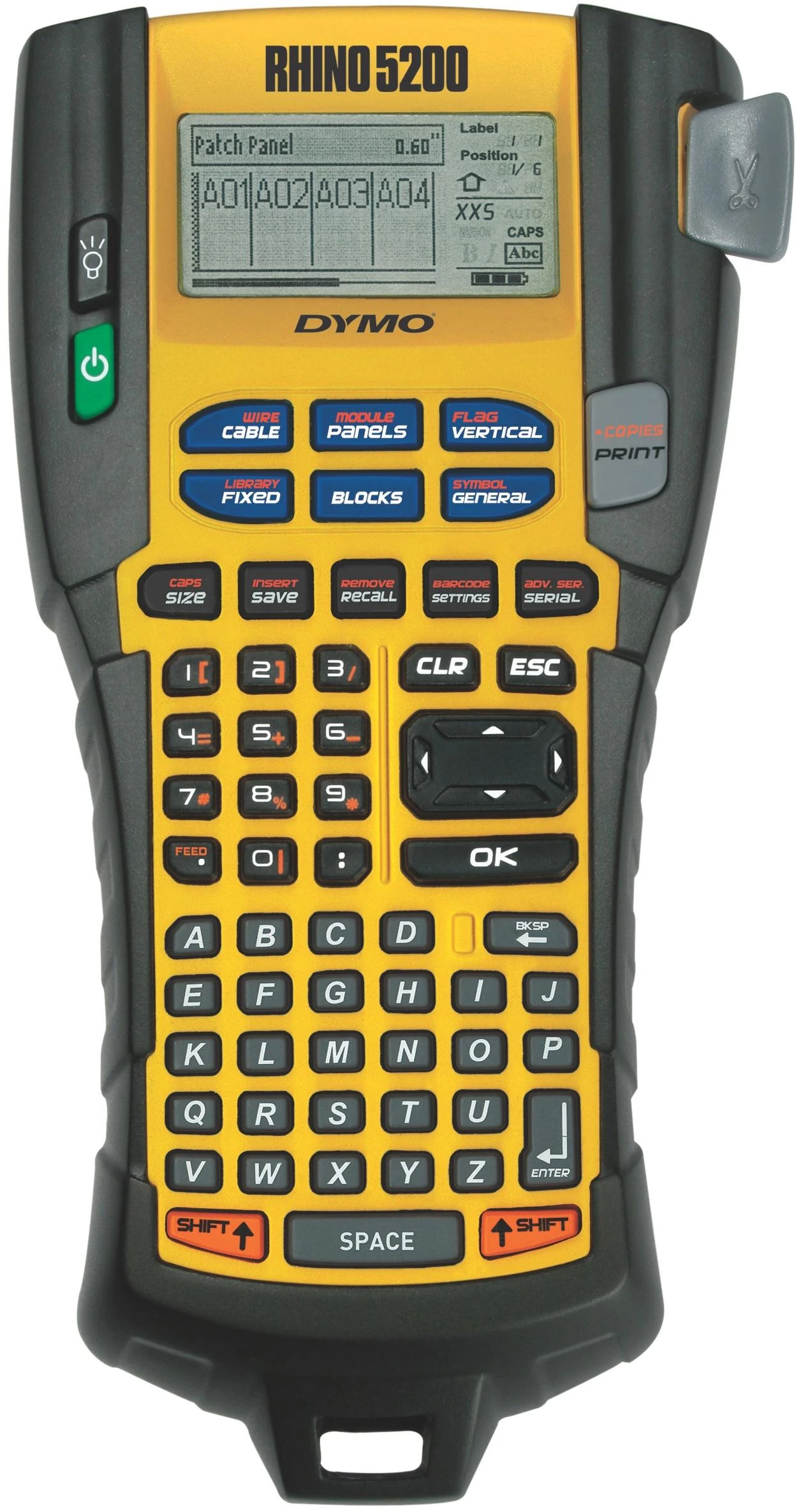 DYMO RHINO 5200 Kit etikečių spausdintuvas Perkėlimas terminiu būdu 180 x 180 DPI ABC