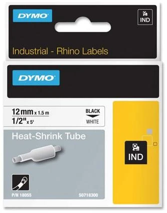 Juostelės etikečių spausdintuvams Dymo RHINO, vinilinė balta, 12mm x 1,5 m