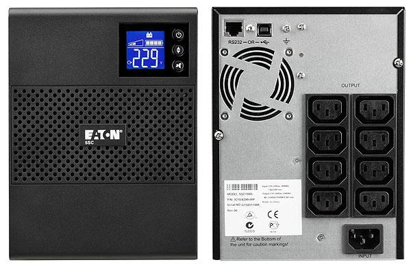 Battery Backup Eaton 750VA/525W UPS, line-interactive with pure sinewave output, Windows/MacOS/Linux support, USB/serial