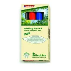 Edding 28-E4, juoda, mėlyna, žalia, raudona, plonas galiukas, daugiaspalvis, plastikinis, paryškintas, 1,5 mm