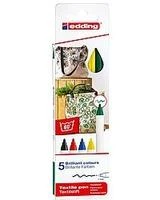 Edding Fabric žymekliai 5 spalvų pagrindiniai EDDING dėklai