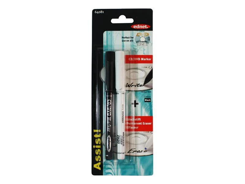 Ednet Multi Media Markers 2pcs, juodas and Eraser, 64081