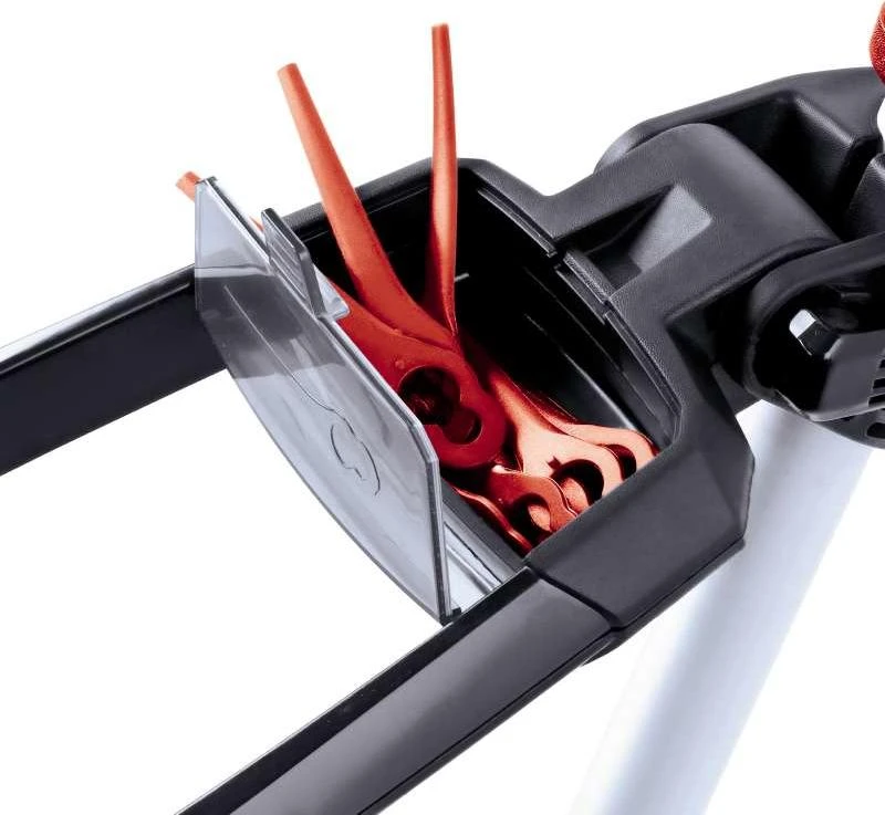 Akumuliatorinė žoliapjovė Einhell GE-CT 18 Li Power X-Change (240mm pjovimo plotis, 20 plastikinių peiliukų, be akumuliatoriaus ir kroviklio)
