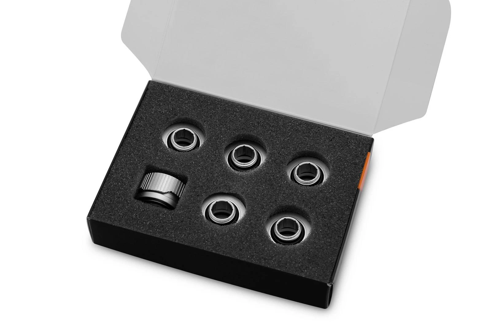 Ek Water Blocks Ek Vanduo Blocks EK Vanduo blokai EK-Quantum Torque HDC 16 colių, 6 vnt. pakuotė, satino titano spalvos