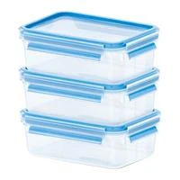 Emsa Food Clip&Close transp./mėlyna 3v pakuotė 0,55l