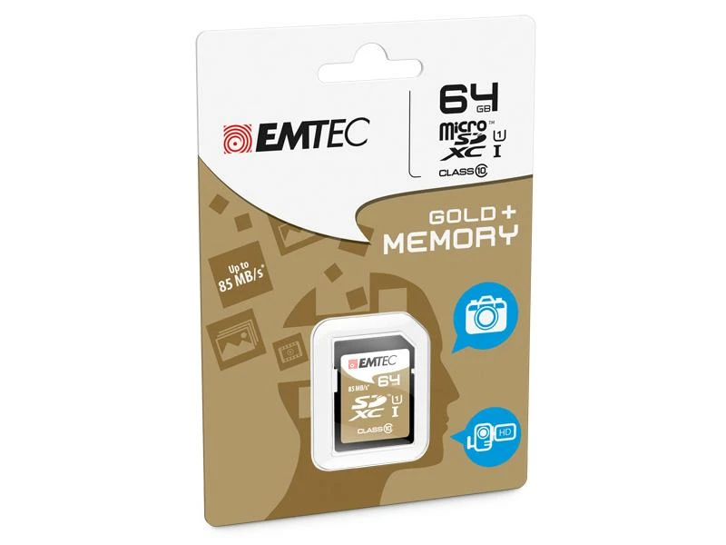 Emtec 64GB micro SDXC atminties kortelė pakuotėje