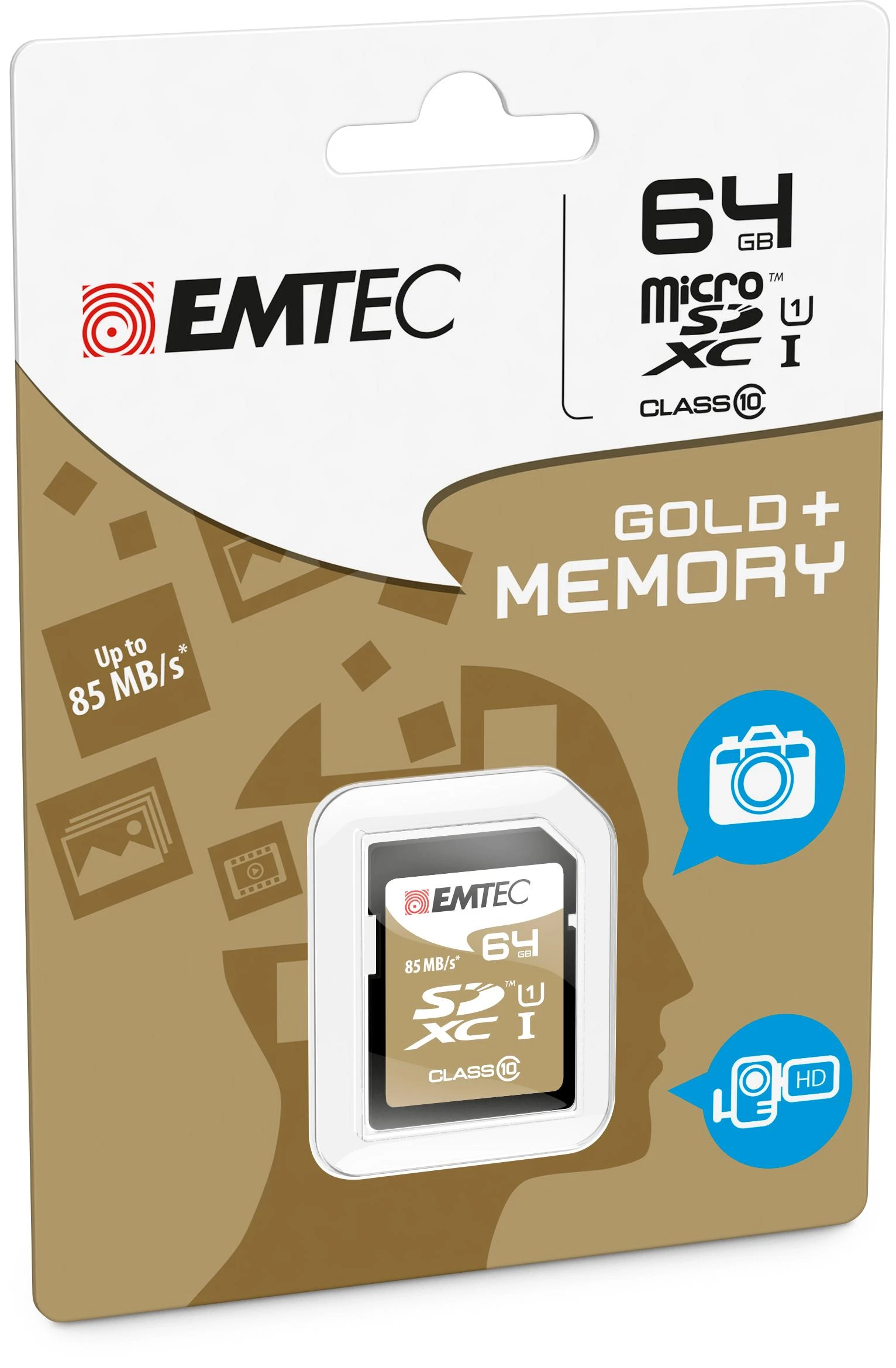 SDXC atminties kortelė UHS-I U1 Emtec EliteGold, 64 GB