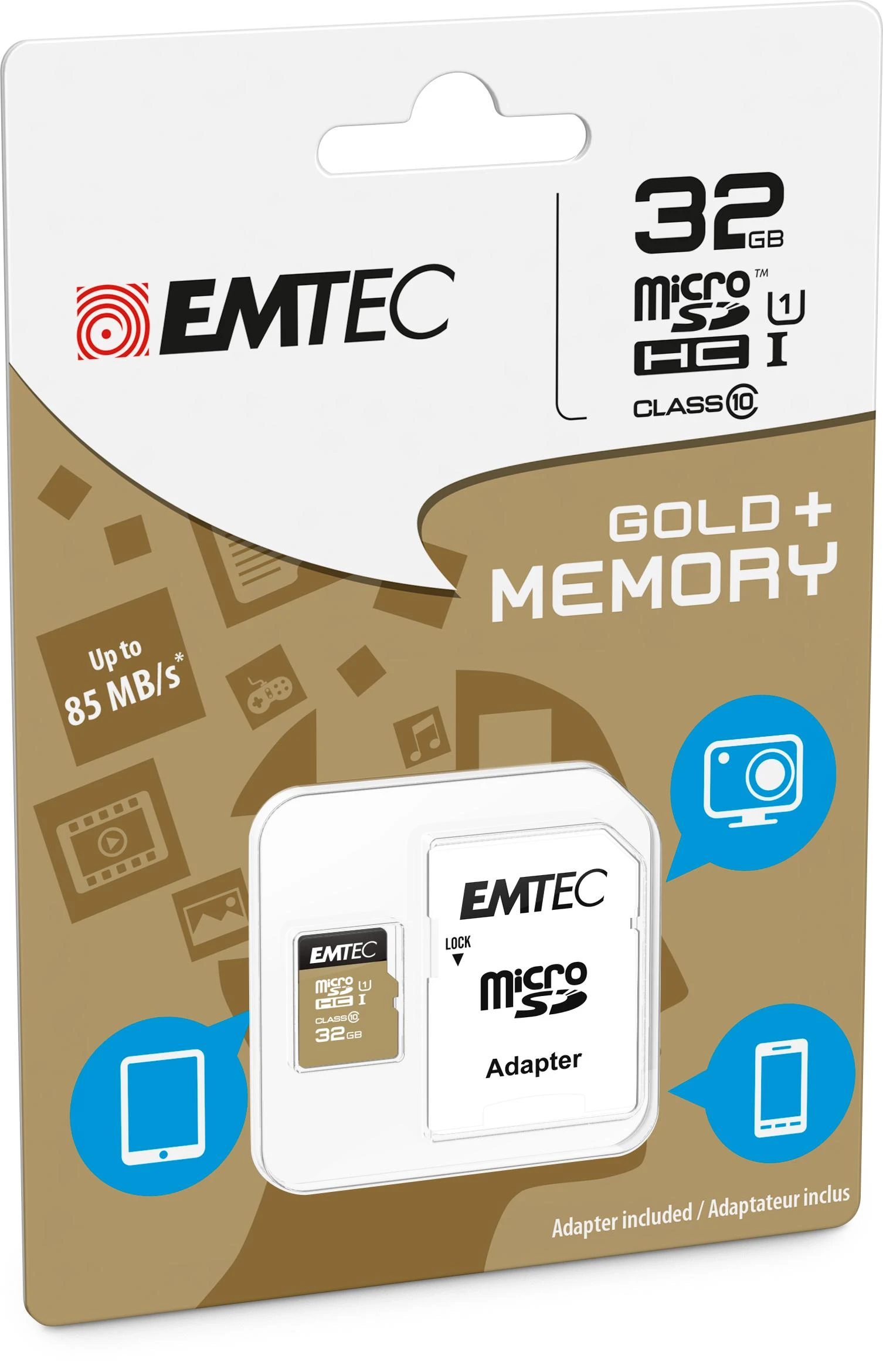Emtec 32GB Micro SDHC kortelė su SD adapteriu