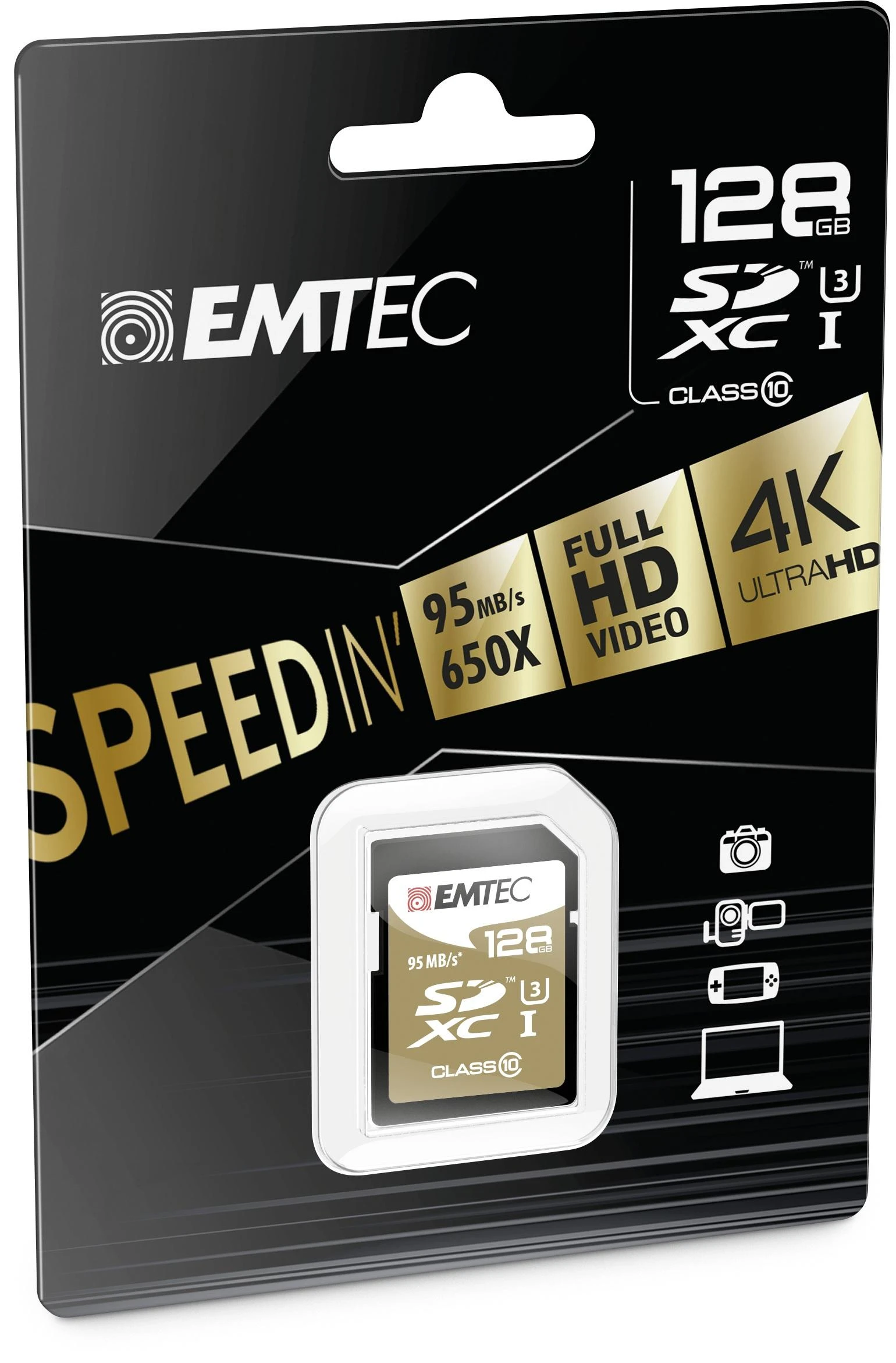 Emtec 128GB atminties kortelė pakuotėje